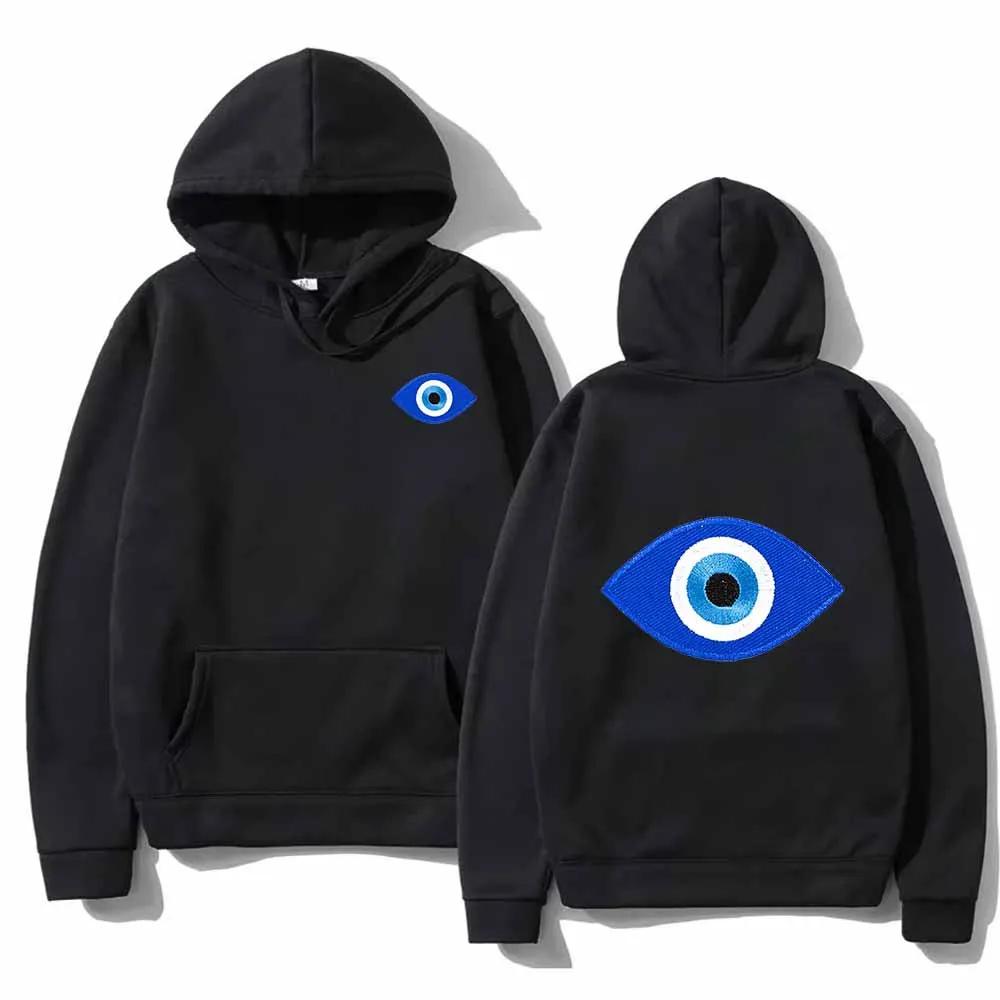 Evil Eyes Good Luck Protection Eye Printed Hoodie Fashion Streetwear Pullover Hooded Graphic Sportwear Casual Sweatshirts Tops