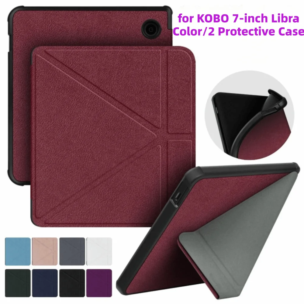 7 inch E-Reader Case Acrylic Shockproof Smart Cover Wear Resistant Auto Wake/Sleep Protective Shell for KOBO Libra Color/2