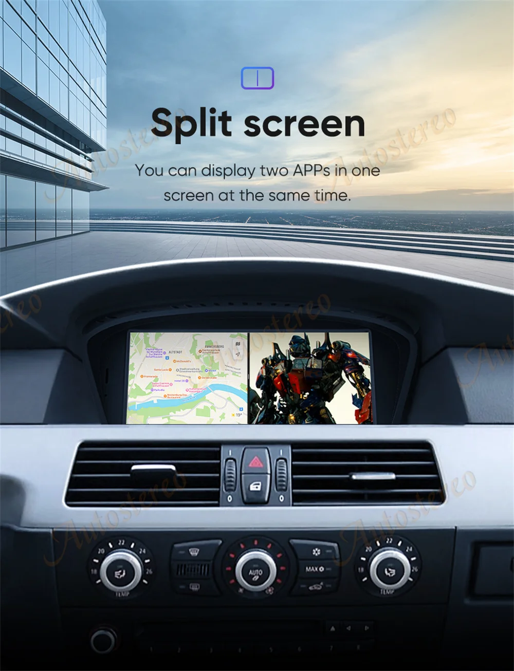8.8 Inch Wireless CarPlay Android Auto Car Multimedia Radio For BMW 5/3 Series E