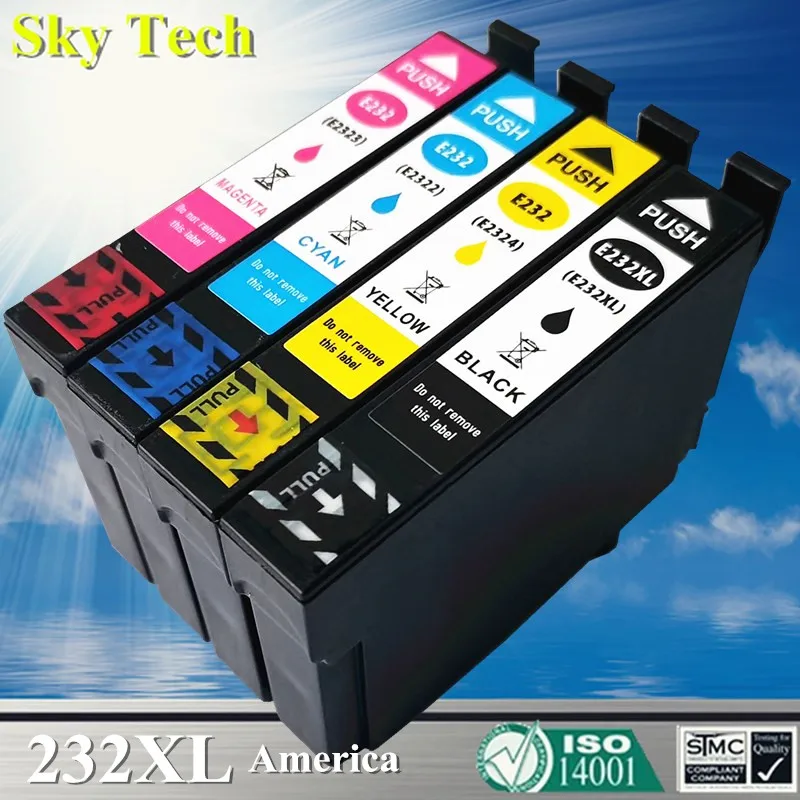 

Sky 232 232XL T232XL Premium Compatible Color Inkjet Ink Cartridge for Epson XP-4200 XP-4205 WF-2930 WF-2950 printer