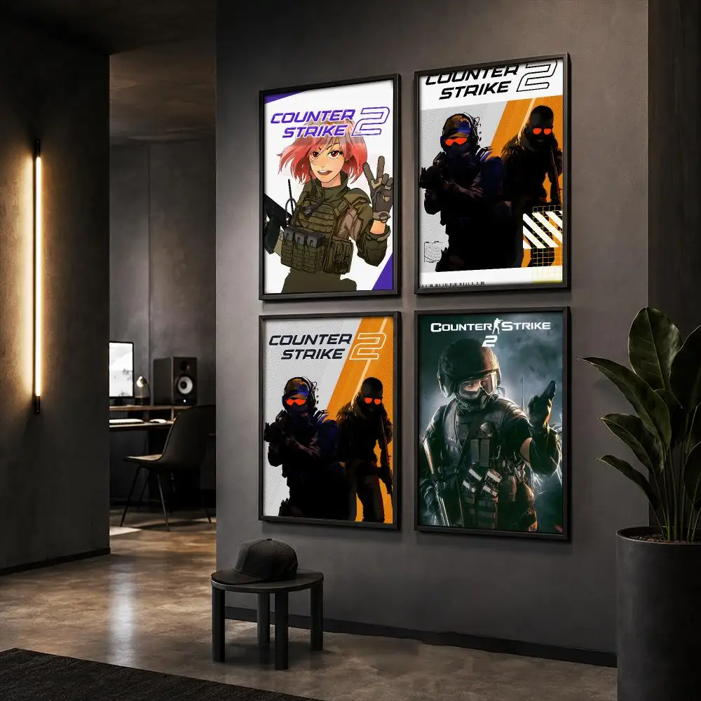 CS-Counter-Strike 2 Game Poster HD Home Wall Stickers House Hallway Living Room Bedroom Bar Office Decor Art Prints