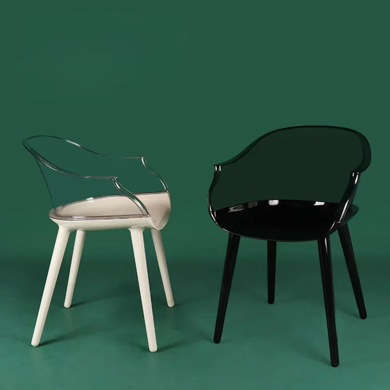 

For Transparent Chair Armrest Backrest Chair Negotiation Office Chair Dining Designer Furniture Bear 100kg