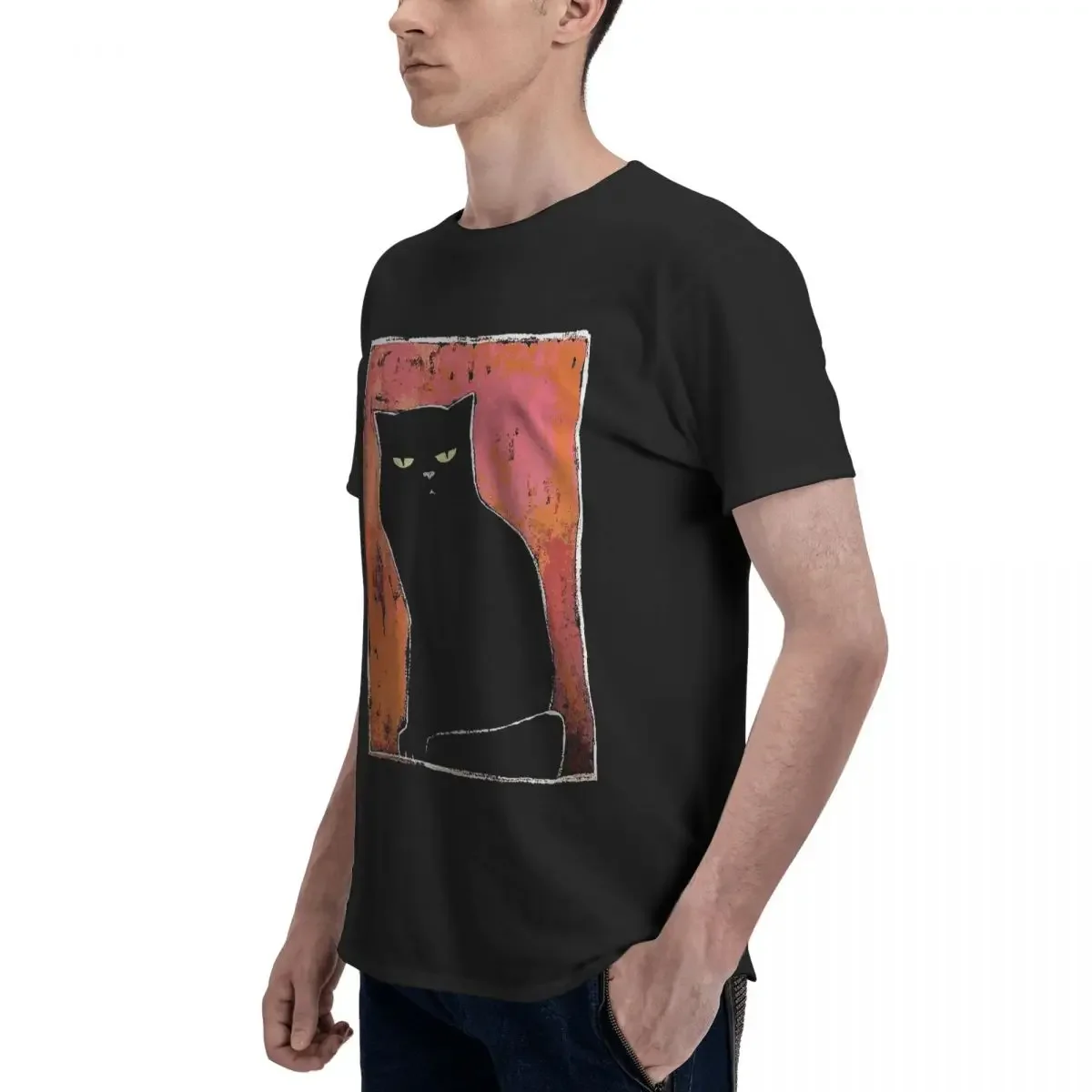 Cat With Opinion 100% Cotton T-shirt Male Fashion T Shirts Men Round Neck Short Sleeve S-6XL image 4