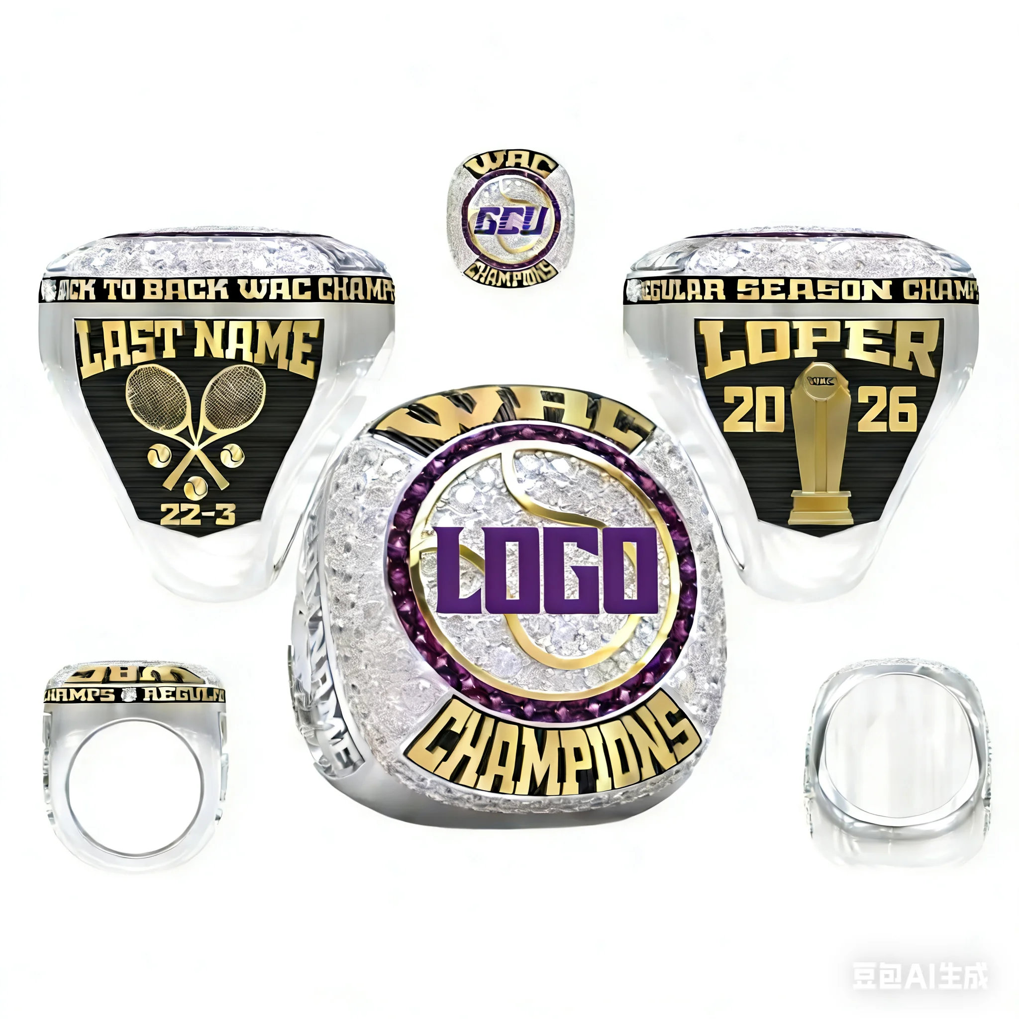 

Personalized custom sports competition championship ring, customized name and logo championship ring, championship team jewelry