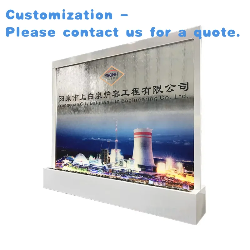 

custom.Customizable Indoor Stainless Steel Glass Wall Fountain Company Hall Garden Ornaments with Design