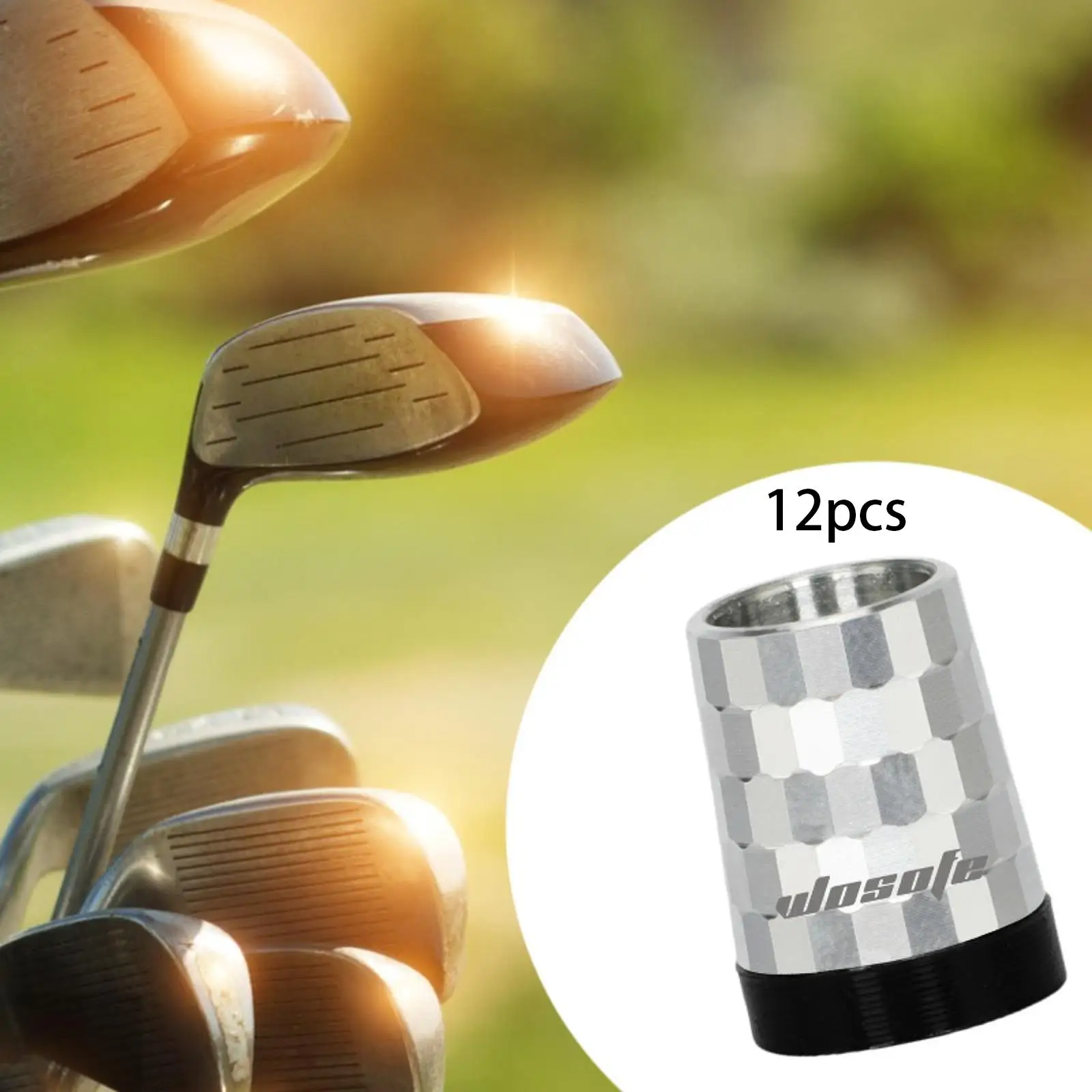 

12Pcs Golf Ferrules End Caps Golf Club Parts for Iron Wedge Portable Golf Club Shaft Ferrules Taper Tip Adapter for Beginner