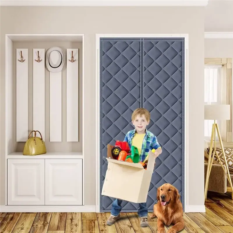 【FLASH-SALE!】Center Opening Curtain Panel Warm Partition Curtains Non-Punch Bedroom Curtains Home Soundproofing Thermal Insulati
