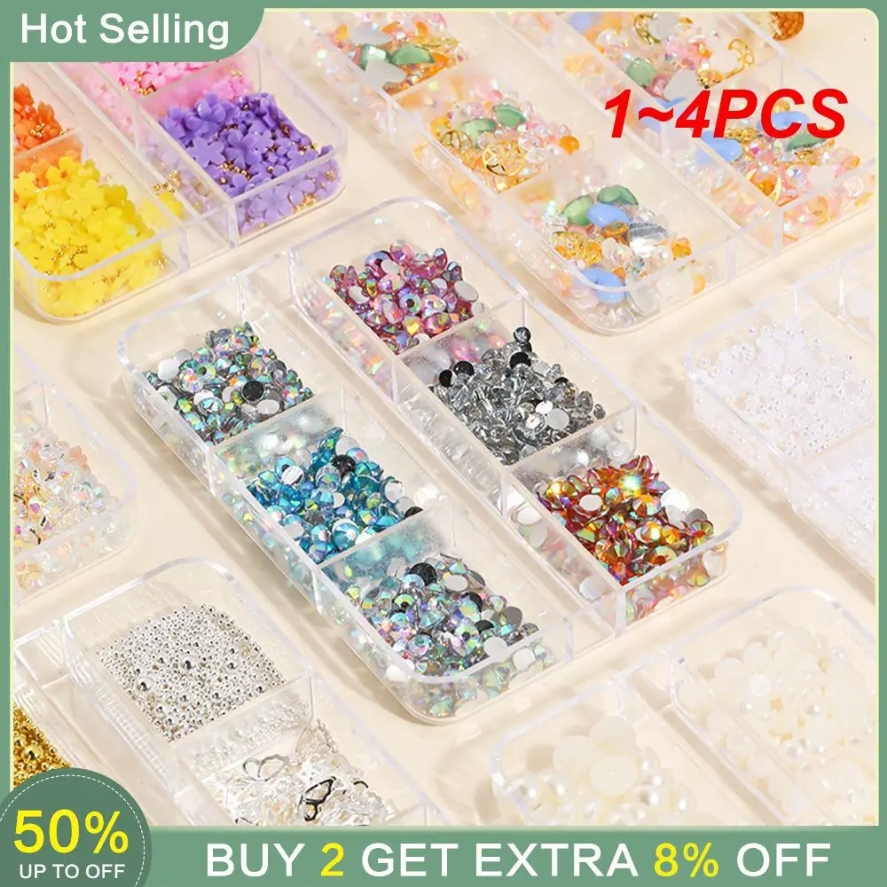 1~4PCS Nail Decoration Easy To Apply Packaging Boxed Nail Products Makeup Nail Accessories Multiple Uses Material Resin