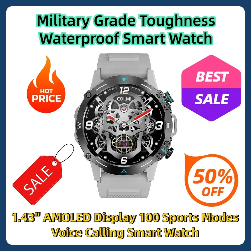 

1.43'' AMOLED Display 100 Sports Modes Voice Calling Smart Watch Military Grade Toughness Waterproof Smart Watch