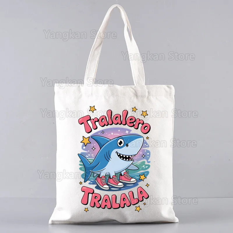 Italien Brainrot Cappuccino Ballerina Tralalero Chimpanzini Simple Women Package Elegant Canvas Bag Handbags Picnic bags