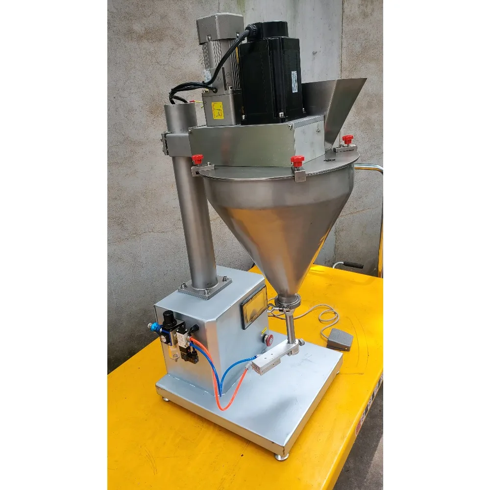 Máquina llenadora de polvo semiautomática de escritorio TOSPF200-1, máquina llenadora de tornillos para tarros, botellas, latas y tubos