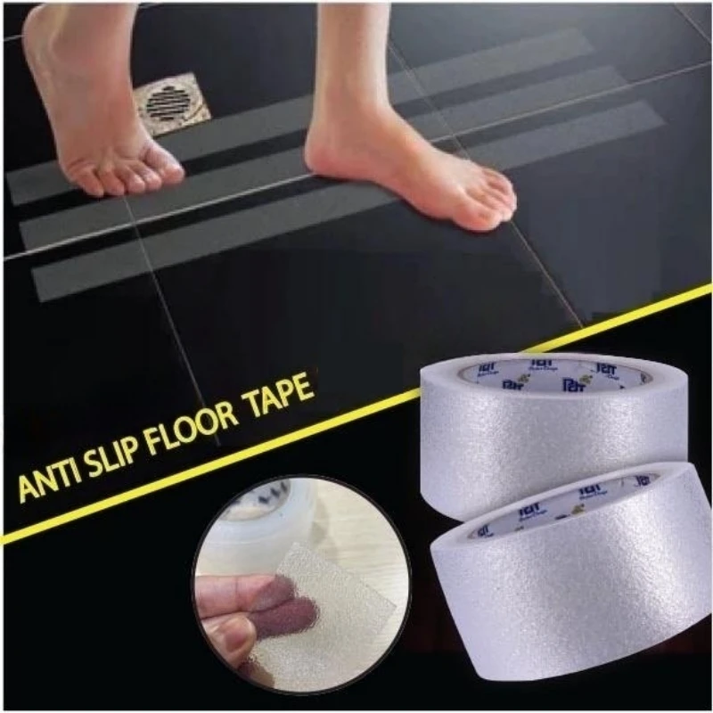 10M/5M Anti Slip Floor Tape PEVA rubber silica sand tape Adhesive Stickers Waterproof Non-slip Tape For Ground Bathroom Stairs