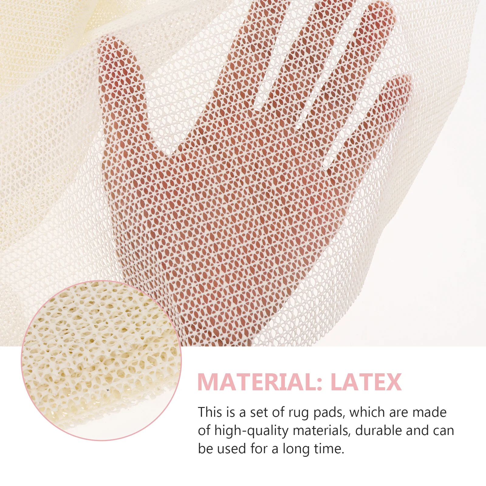 

2pcs Multi-Function Latex Rug Pads Non-Slip Cushioning Mat For Hard Floors Beige Trim To Fit Carpet Mat Pad Gripper
