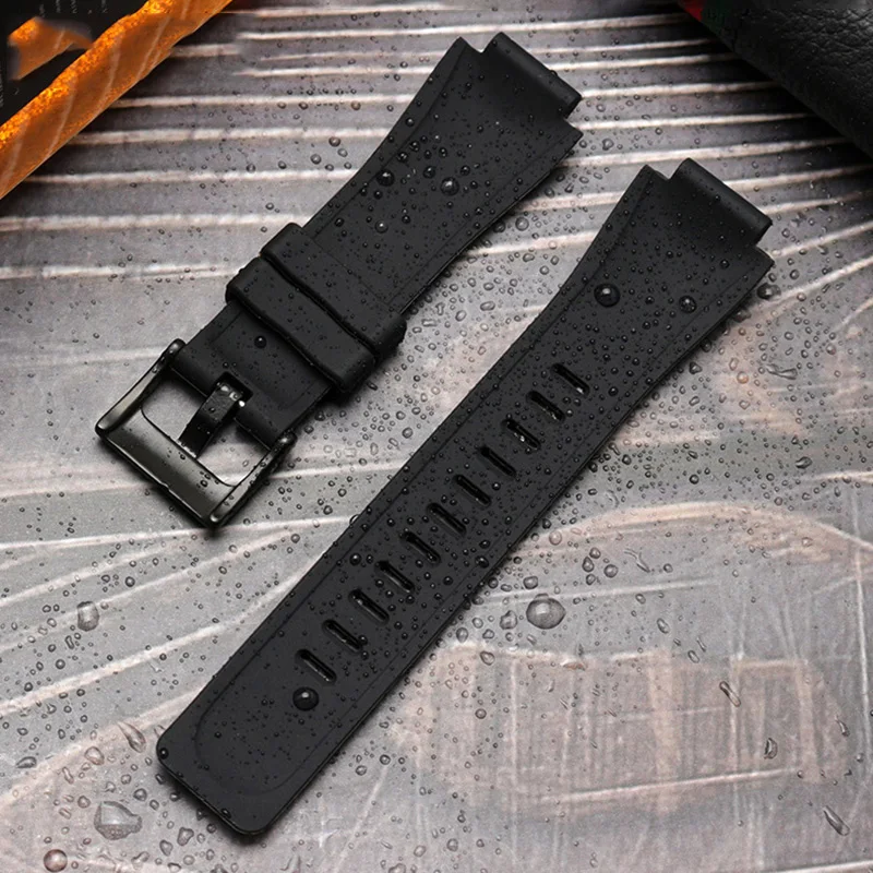 High Quality Rubber watchband for TIMEX watch T2N720 TW2T76300 T2N721 Series Men Black Waterproof Silicone Sports Strap 24*16mm