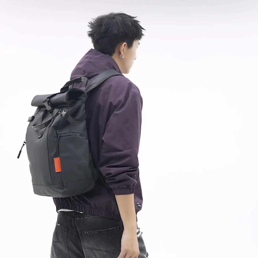 Large-Capacity Sports Backpack, Foldable Roll-Top Backpack, Trendy Casual Backpack, Outdoor Travel Backpack, Unisex Laptop Bag, Student School Bag