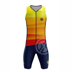 Men's Summer Triathlon Race Suit Sleeveless Tri Suit One-Piece Sportswear Swimming/Running/Cycling Skinsuit Performance Jumpsuit