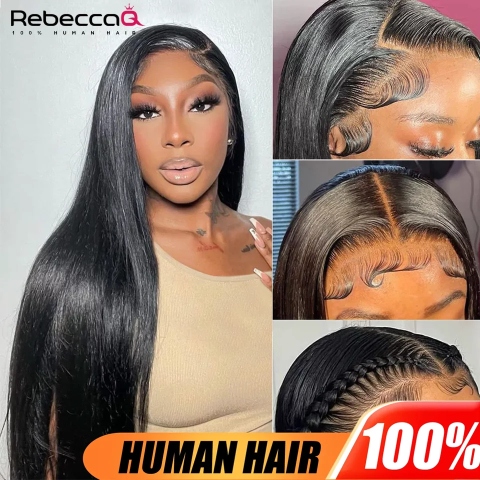 13x4 Chocolate Brown Straight Lace Front Wig 180% Hd Transparent Lace Frontal Wig Pre Plucked Colored Human Hair Wigs For Women