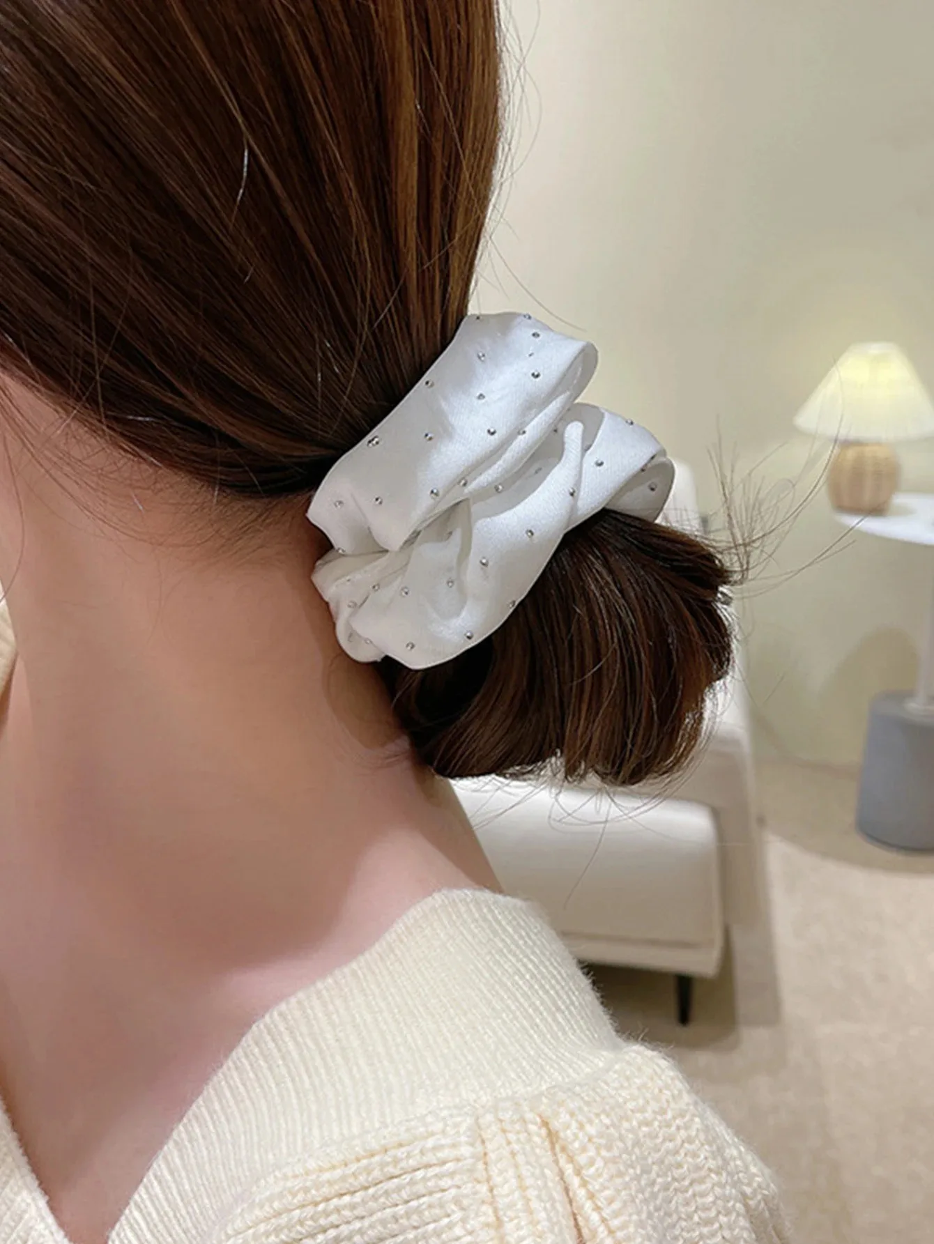 3 Pcs Crystal Dot Scrunchies Hair Rings Fashion Hair Accessories for Women Girls Party Ponytail Holder Hair Accessories image 6