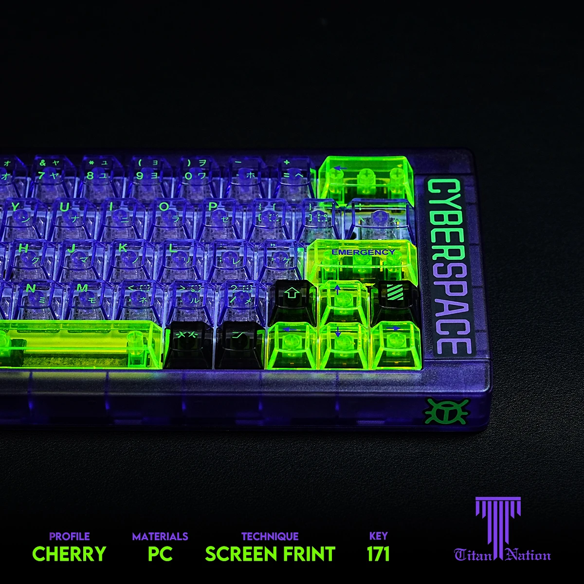 TITAN Nation keycaps แป้นพิมพ์ EVA-01 EVA, คีย์บอร์ดกลไกพิมพ์ลายเกมส์ PC แล็ปท็อปโปร่งใสพิมพ์ซับลิเมชัน01