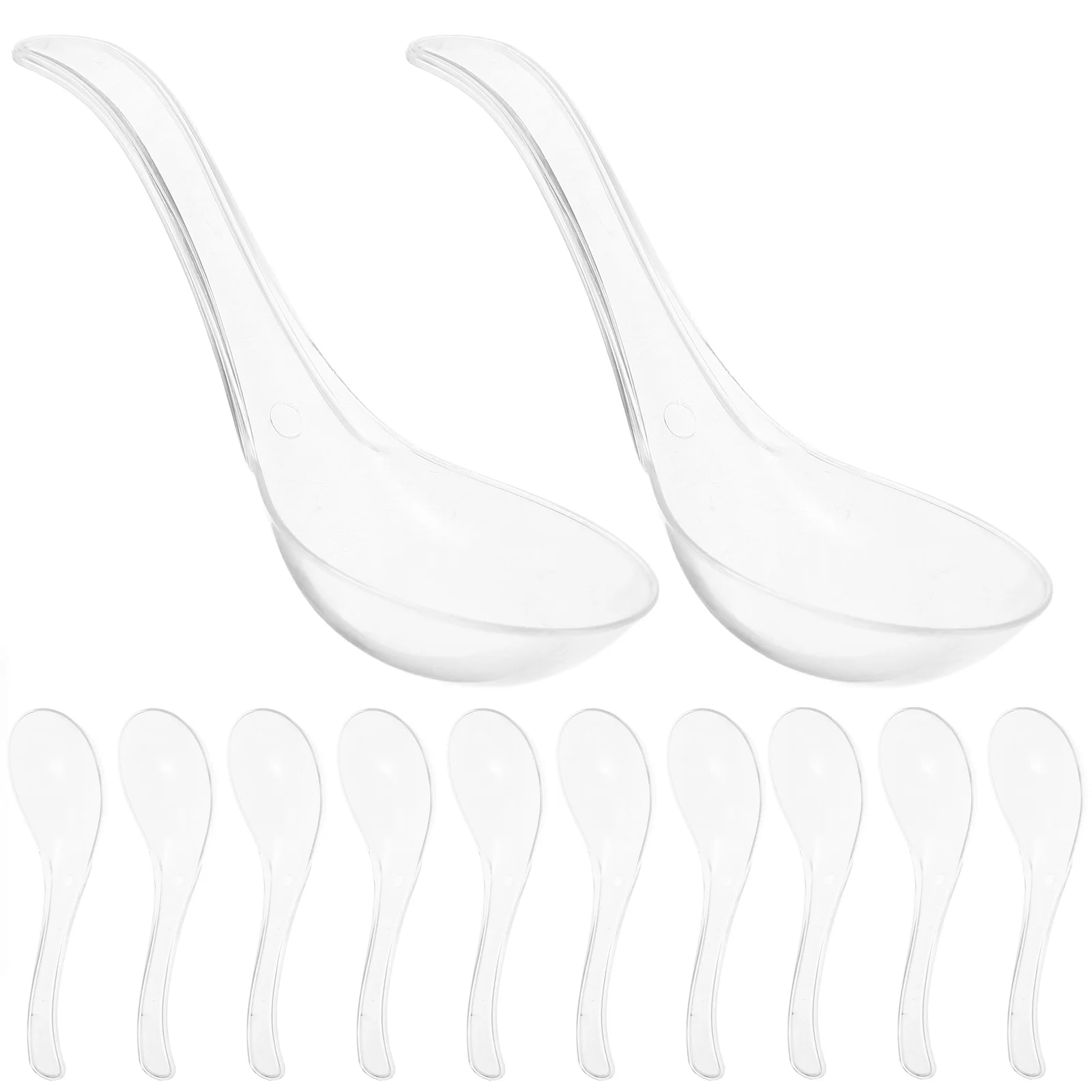 

100pcs Heavy Duty Clear Plastic Cake Spoons Reusable Dessert Soup Utensils Bulk Set For Party Ice Cream Yogurt Mousse Appetizer