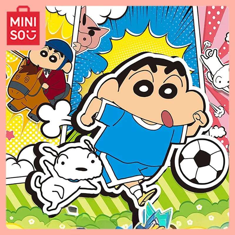 

MINISO Kawaii карандаш Шин-тян аниме мультфильм интерес подвижность металлический значок слепая коробка магнитное притяжение окружающая зона