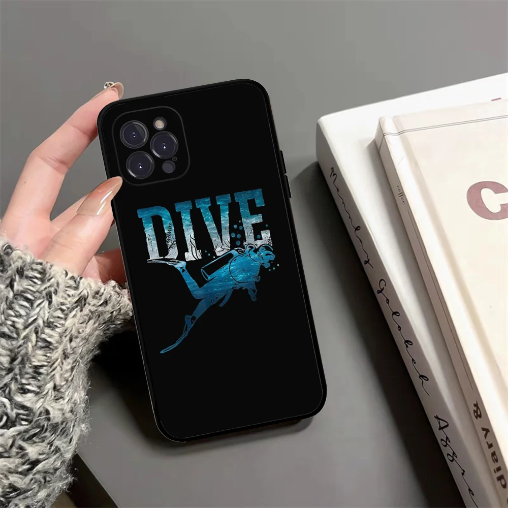 Scuba Diver Diving Phone Case Silicone Soft For Iphone 15 14 13 12 11 Pro Mini XS MAX 8 7 6 Plus X XS XR Cover