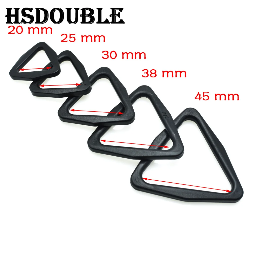 20mm 25mm 30mm 38mm 45mm Webbing Plastic Triangle buckle Slider Adjust Buckle for Backpack Straps Triangle belt buckle