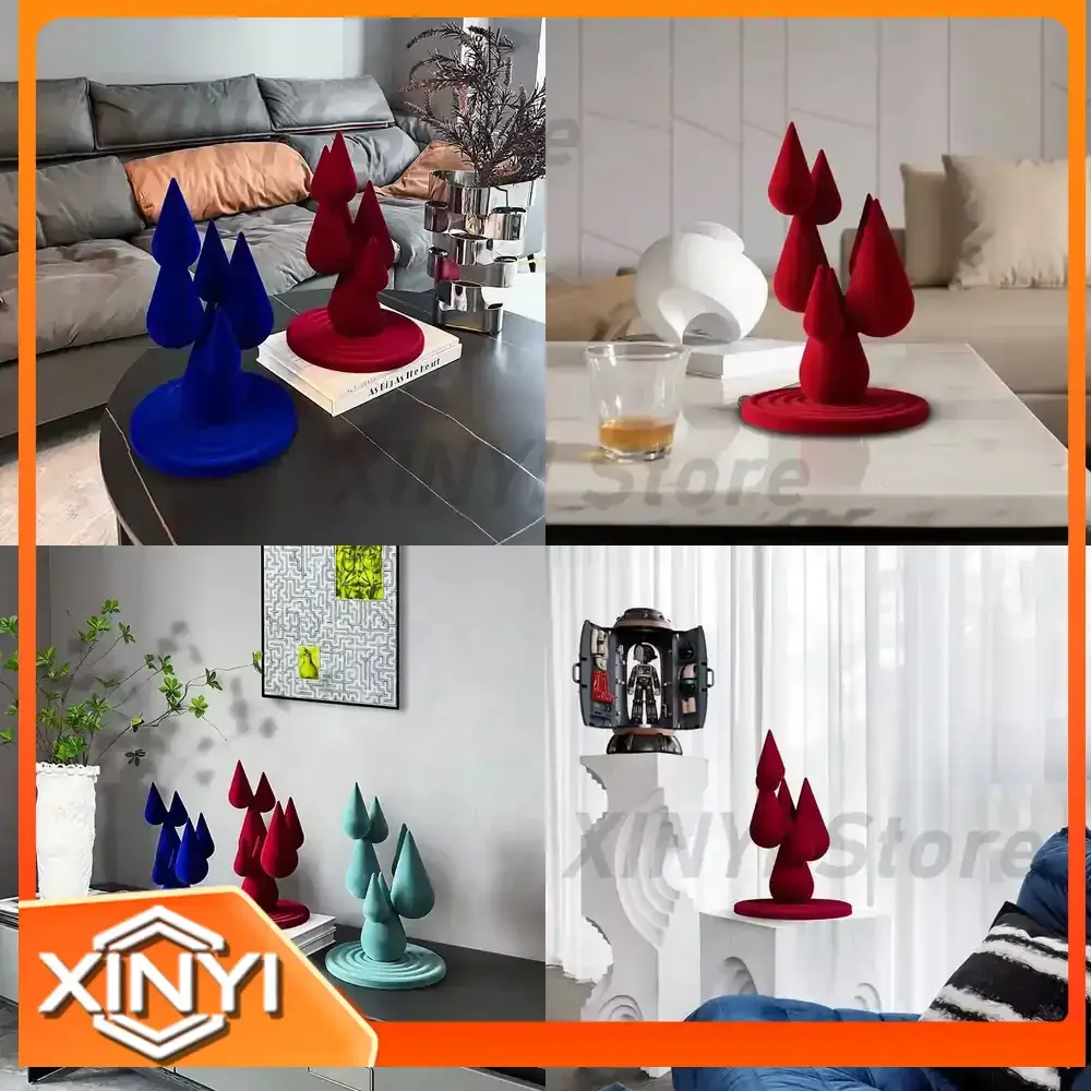 Nordic Flocking Water Droplet Ornament Decor for Room Decoration Luxury Living Room Table Decoration Accessories Irregular