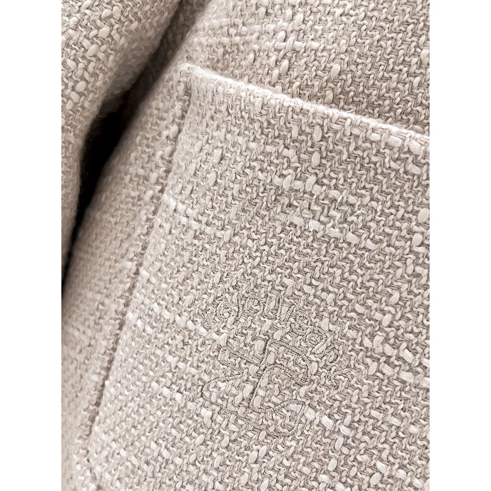 

Mimifa Brand Pure Original Double Sided Hand Sewn Metal Bule Wool ort Coat Lady's Commute Sle Regular Sve Long Coat
