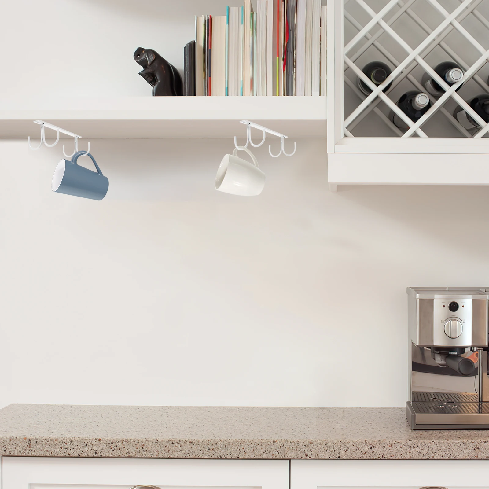 

Space-Saving Iron Cup Holder Cabinet Organizer Shelf 2-Tier Cupboard Rack Wine Utensil Hanger For Kitchenware Storage Rack Under