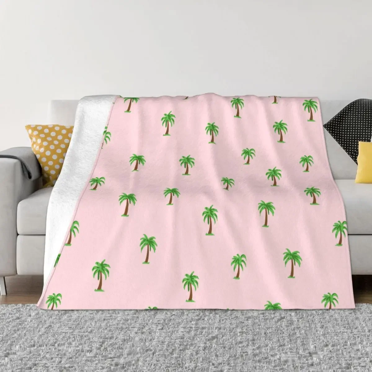 

Tropical Palm Trees Blanket Fleece Spring/Autumn Breathable Warm Throw Blanket for Bed Car Quilt