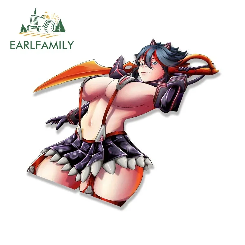EARLFAMILY 13cm X 12.1cm Sexy Matoi Ryuuko Gothic Car Stickers Creative Simple Decals Personality Vinyl Car Wrap Decoration
