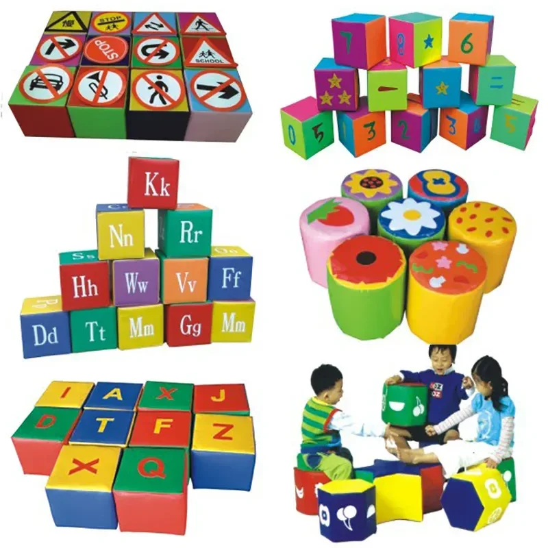 2026 Kindergarten children's soft sponge building block combination sofa early education puzzle toy square stool, round stool