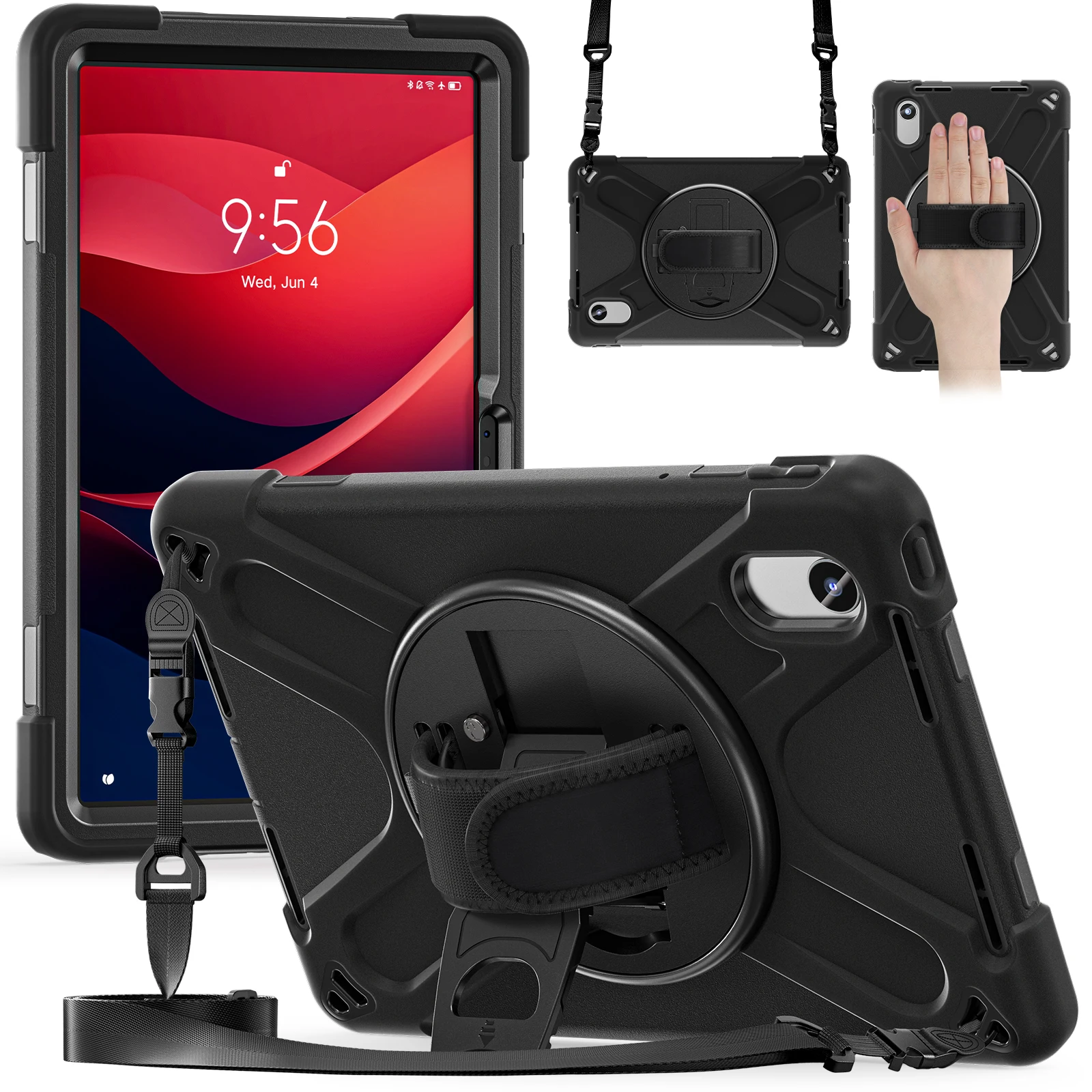 Heavy Duty Case for Lenovo Xiaoxin Pad 11 2025/2024 Full Protection Tablet Cover Build In Stand Handheld Tab TB335FC 330FU 331FC