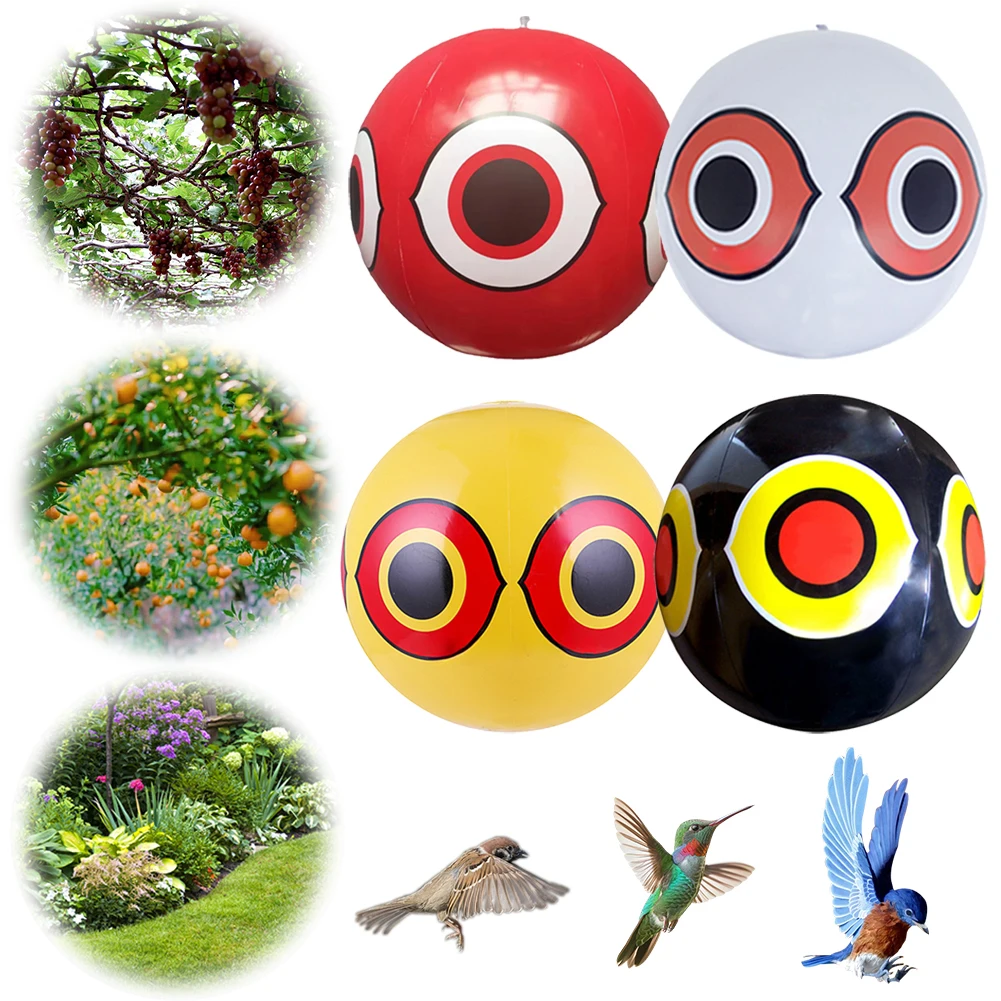 

Bird Repellent Ball Eyeball Visual Deterrent Balloons Farm Protector Repeller Scares Bird Pigeons PVC Inflatable Reflective Ball