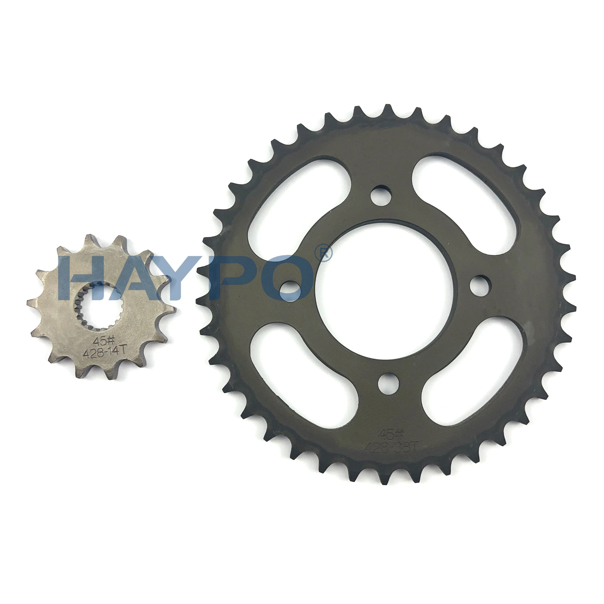 HAYPO для SUZUKI GN125 комплект цепей для мотоциклов 428-14T/38T, 428H-116L комплект передней и задней звездочки (3 шт./компл.) 27511-41320-00