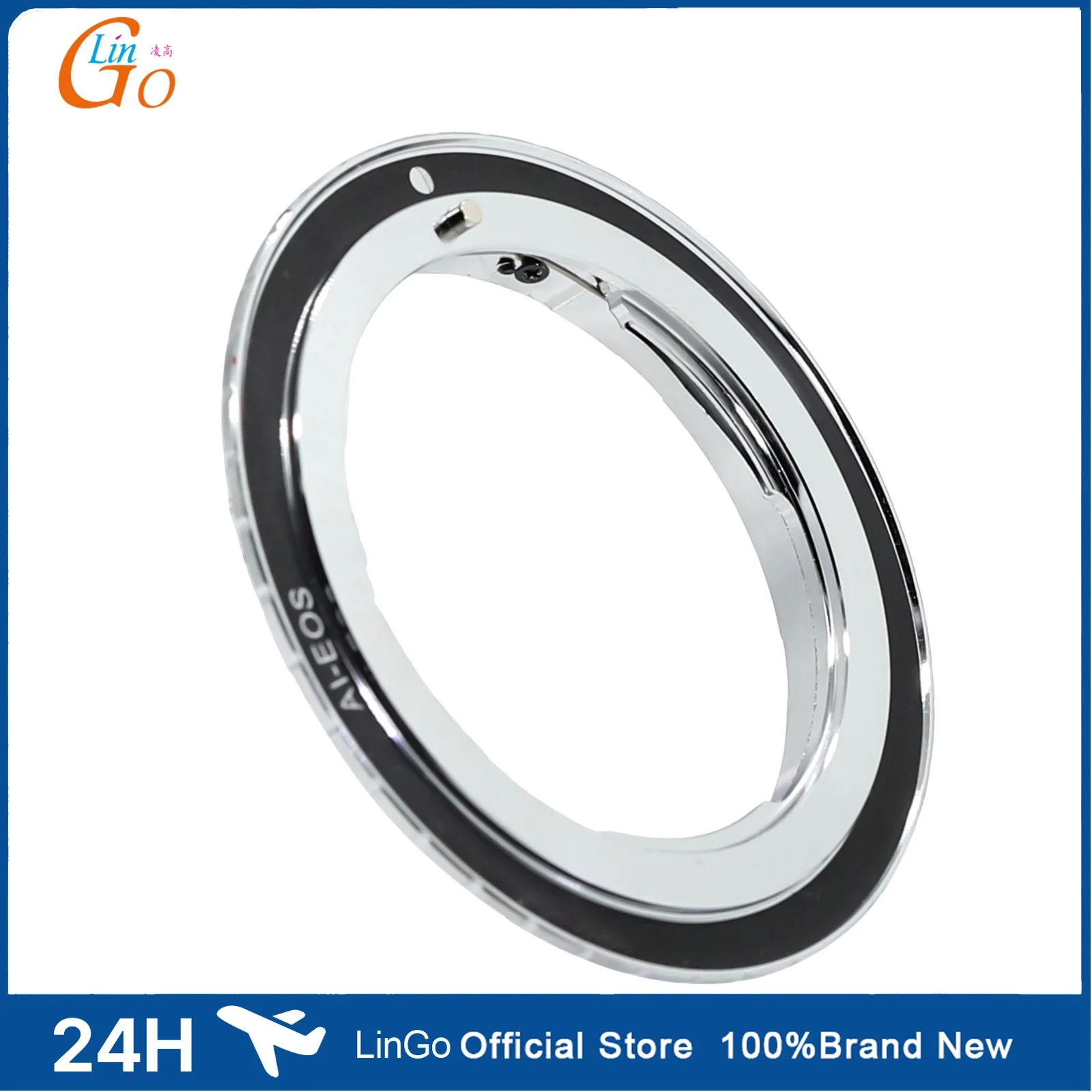 LinGo New Design Mount Adapter Ring for Nikon F EF EFS Lens to for Canon EF Mount Camera,Black/Silver Metal Lens Adapter