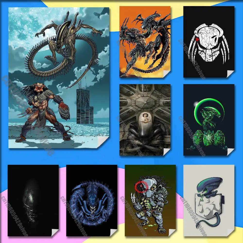 

X-Xenomorph Alien P-Predator Poster Wall Murals For Home 21x30cm Self-adhesive Decoration Sticker Playbill Cover