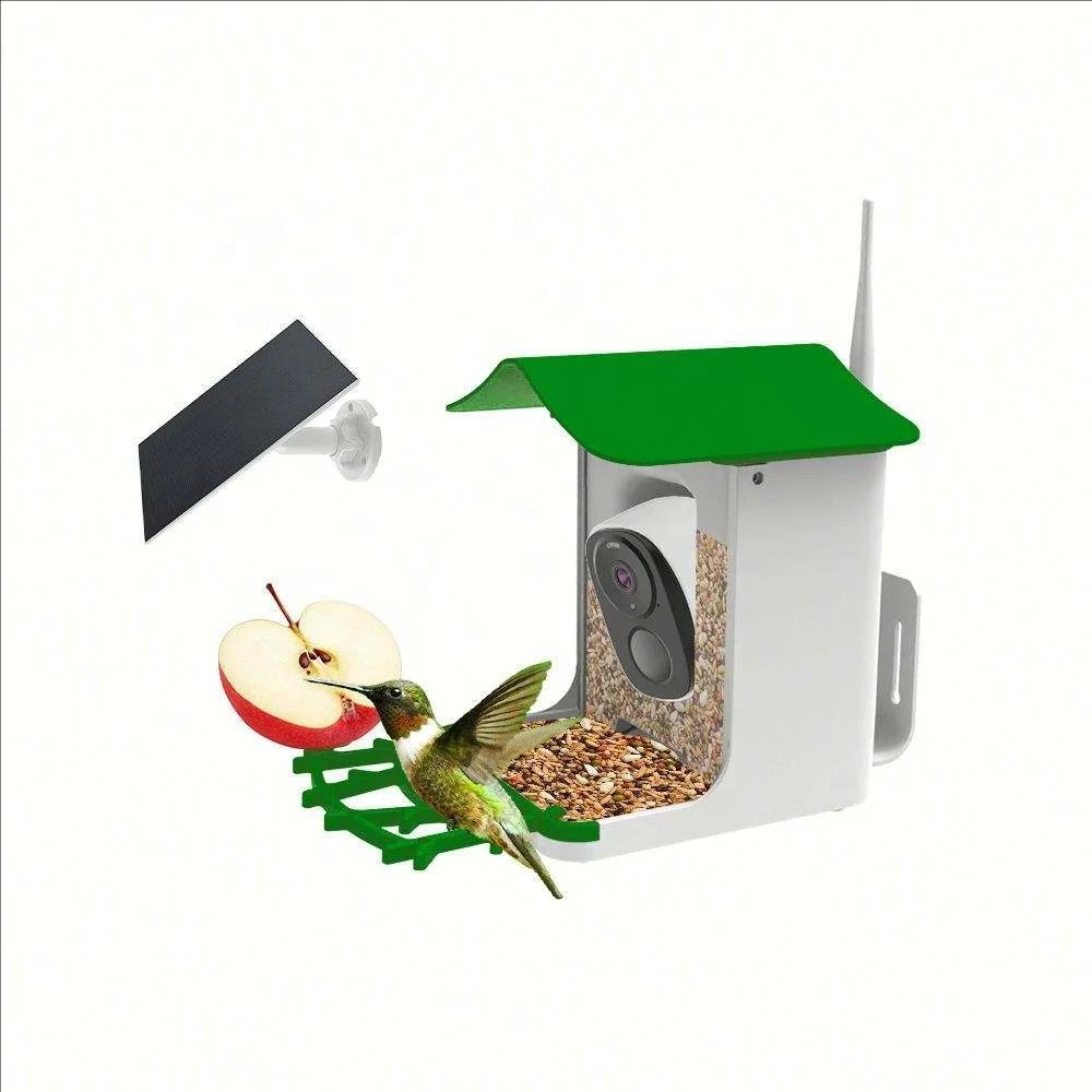 STLFSmart Bird Feeder with Camerass1080P HD, AI Bird Identification, Solar Powered Outdoor Wildlife Camerassfor Backyard Bird Wa