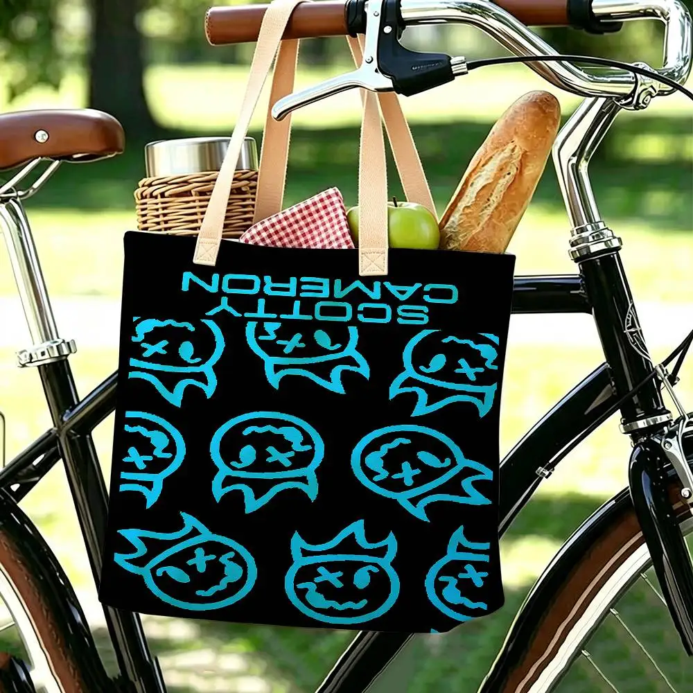 Marke S-Scotty C-Cameron Logo Mode Damen Baumwolle Polyester Tragetasche Große Kapazität Geschenke Reißverschluss Für den täglichen Einkauf – Detail 7