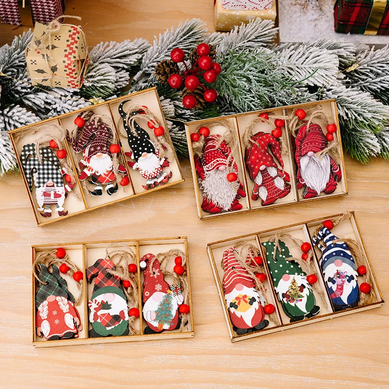 

Christmas Gnomes Wooden Pendants Merry Christmas Decorations for Home 2025 Xmas Tree Christmas Ornaments Navidad New Year Gift