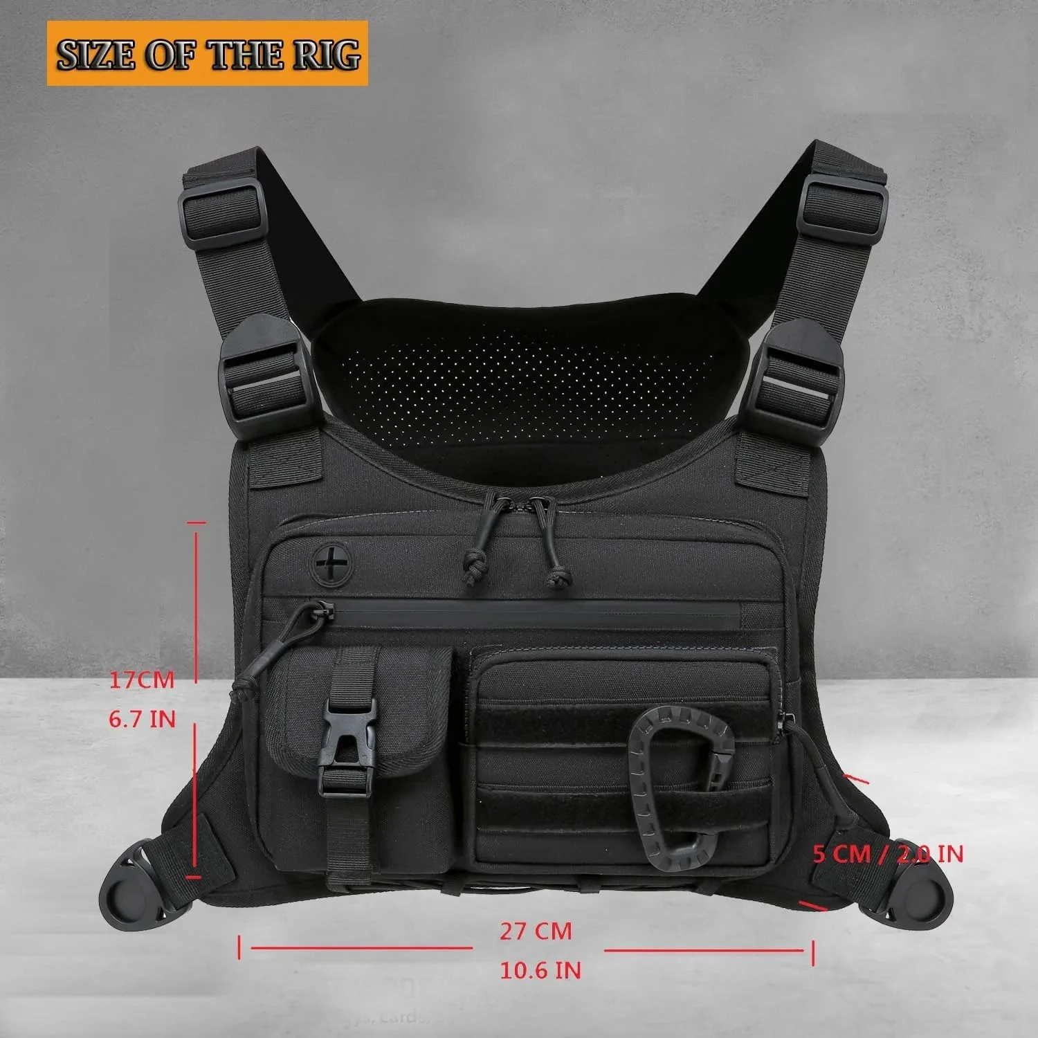 Colete Tático Masculino Multifuncional para Atividades ao Ar Livre, Mochila Leve para Ciclismo, Caminhada, Camping e Esportes