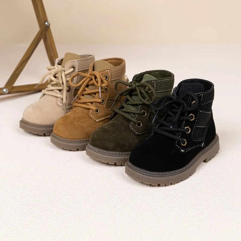 

Spring Autumn Children Platform Leather Boots New Non-slip Boys Causal Fashion Short Boots Kids Ankle Boots Round-toe Versatile