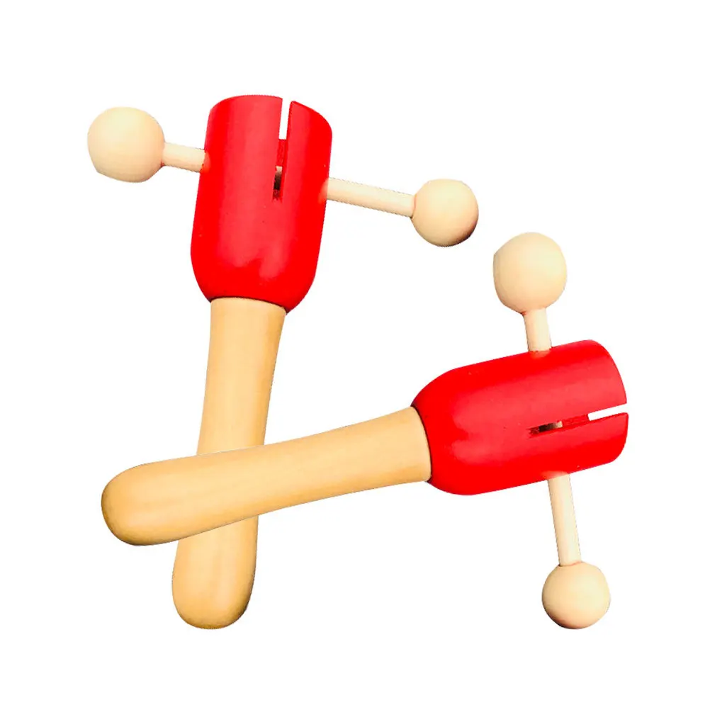 2 Stuks Houten Baby Tafelbel Rammelaar Vroeg Onderwijs Instrument Stimulerende Baby Gehoor Grijpen Coördinatie Tafelbel Speelbal