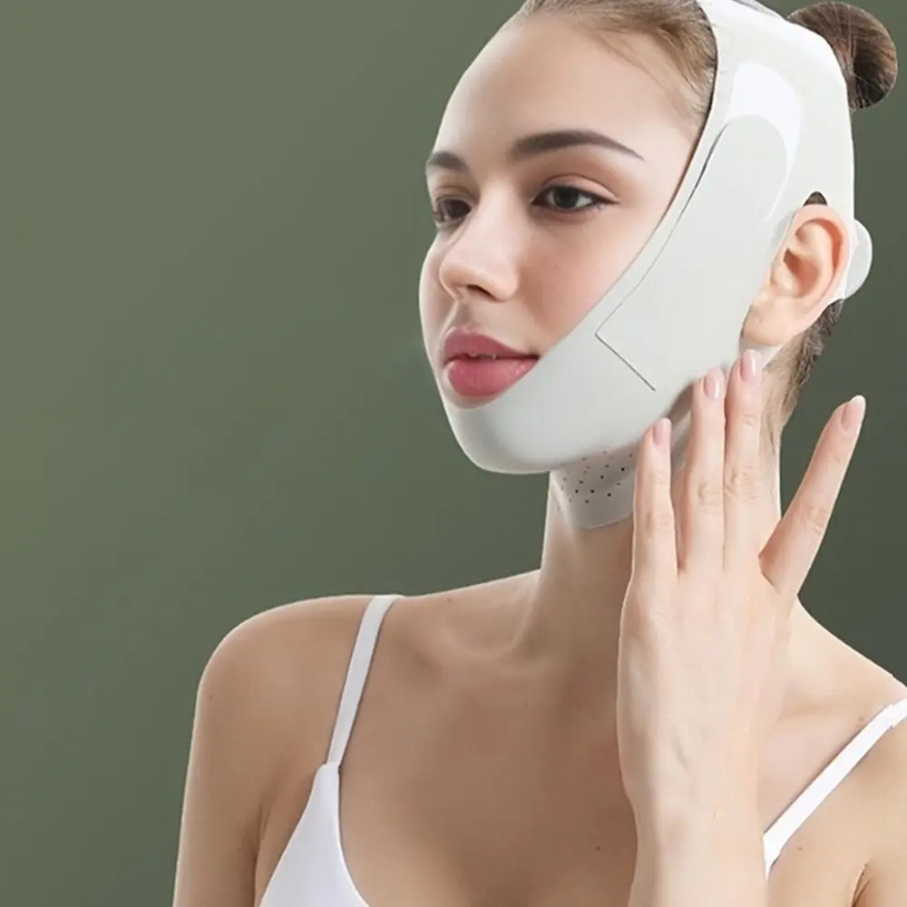 Portable Adjustable Face Lifting Belt Breathable V Shaped Facial Lifting Strap Cooling Resuable Face Lift Band Skin Care