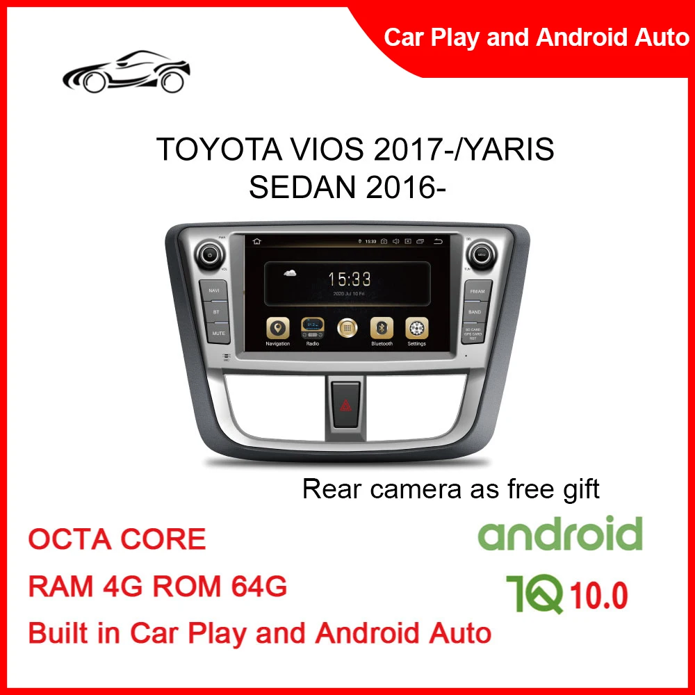 

Big Screen GPS Car 4G For TOYOTA VIOS 2017- 9inch RAM 4G ROM 64G Single Din Android Car Stereo Audio Klyde Android Car Radio