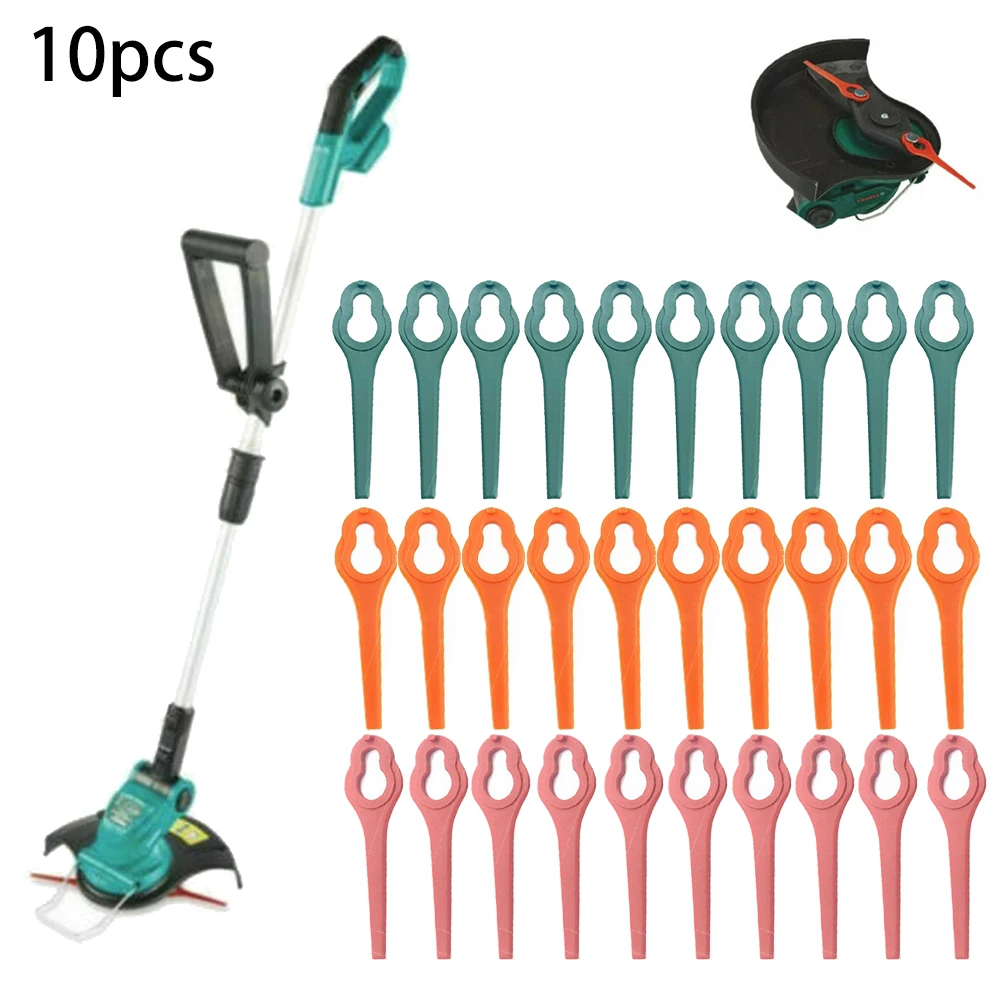 

10PCS Lawn Mower Blades Plastic Blades For Aldi Ferrex FAR 20-1 20V/40V Cordless Grass Strimmer Plastic Blades Garden Tools