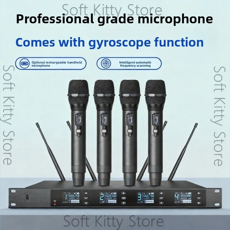 A-420 One-to-Four Wireless Microphone Home Handheld Microphone Interview Conference Stage Karaoke