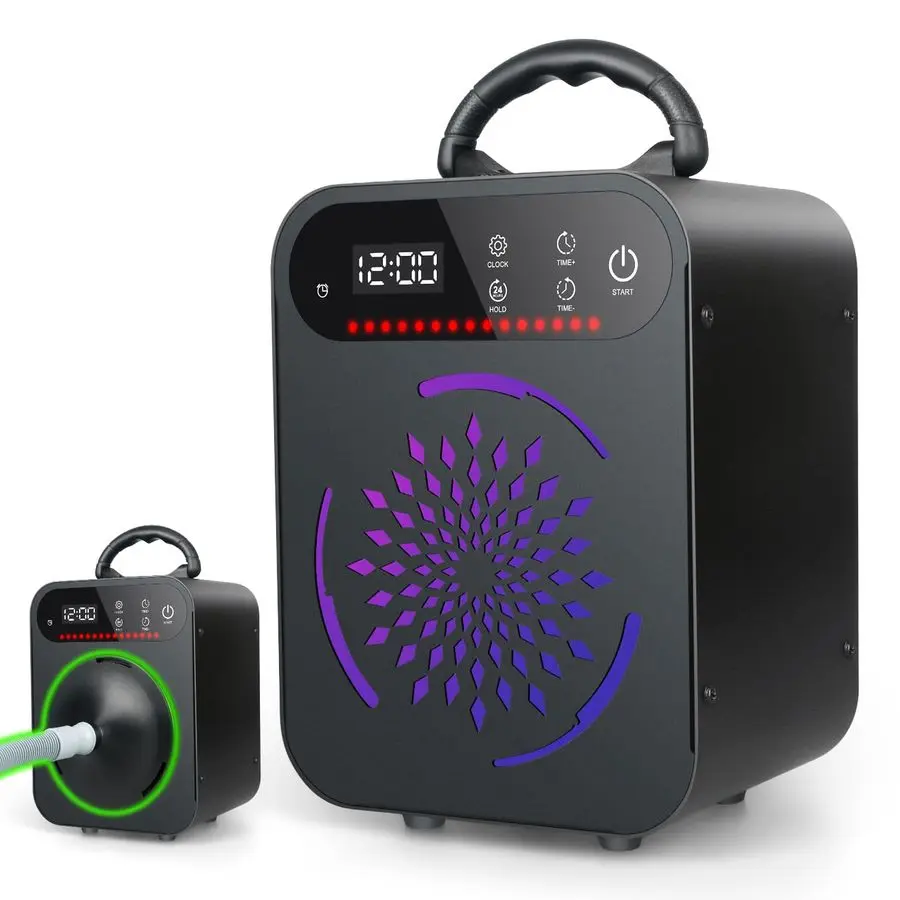 Generatore di ozono da 60000mg, ionizzatore d'aria per la rimozione di odori in casa, fumo, garage, odori di animali domestici, auto, 740 m², tubo di ventilazione per T