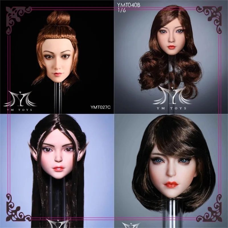 

1/6 scale Soldier Loli Smiling XiaoYuan Head Carving YMTOYS YMT066 Model Fit 12'' TBL PH Action Figure Body Dolls Accessories